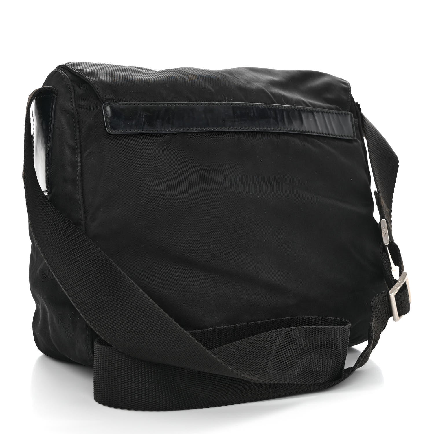 Prada Tessuto Nylon Saffiano Small Vela Messenger Black 3 of 12