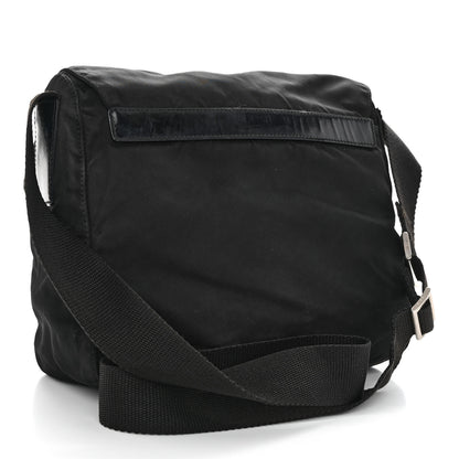 Prada Tessuto Nylon Saffiano Small Vela Messenger Black 3 of 12