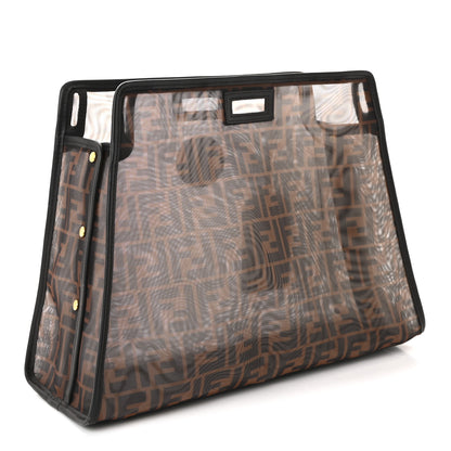 Fendi Mesh Vitello Century FF 1974 Medium Peekaboo Defender Cover Marrone Black Ebano 3 of 10
