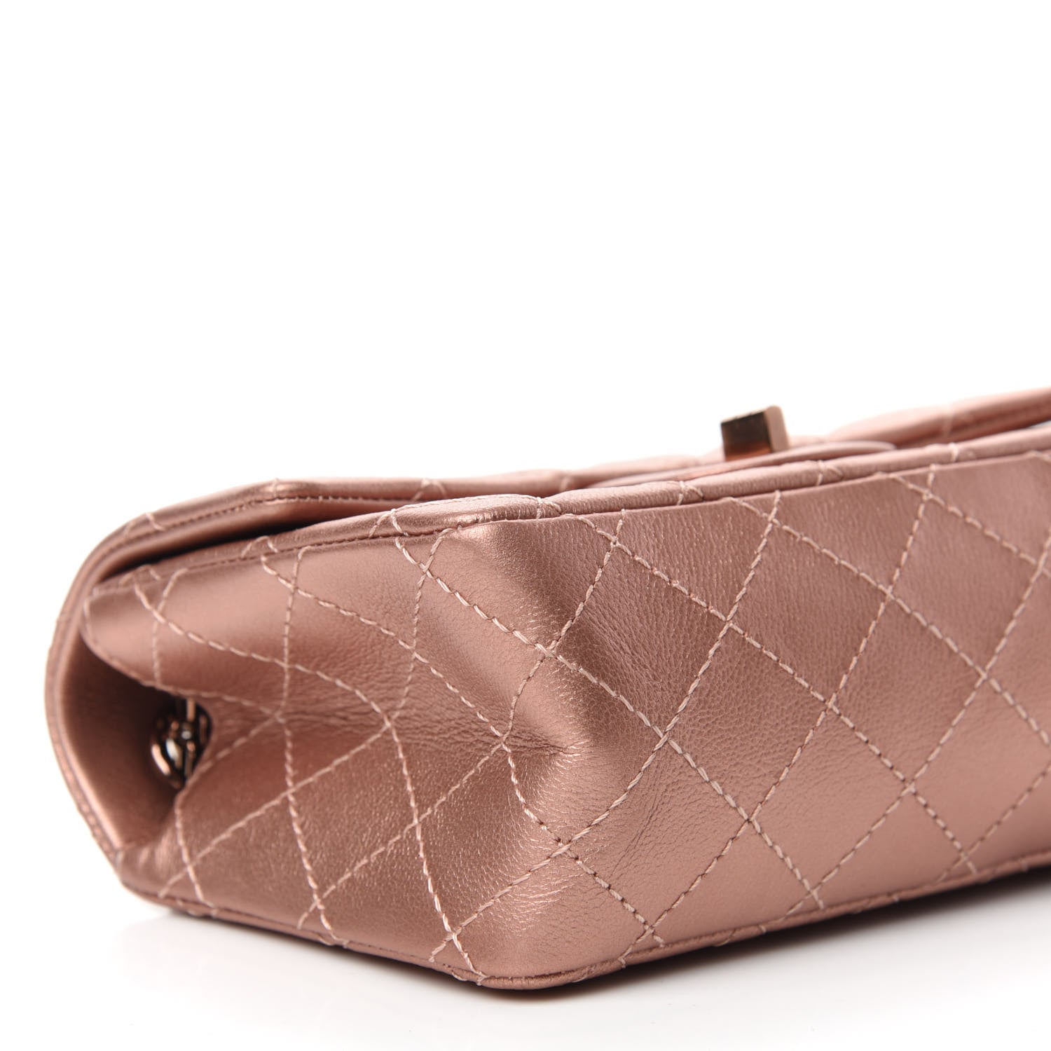Chanel Metallic Grained Calfskin Quilted 2.55 Reissue Mini Flap Copper Pink 9 of 11