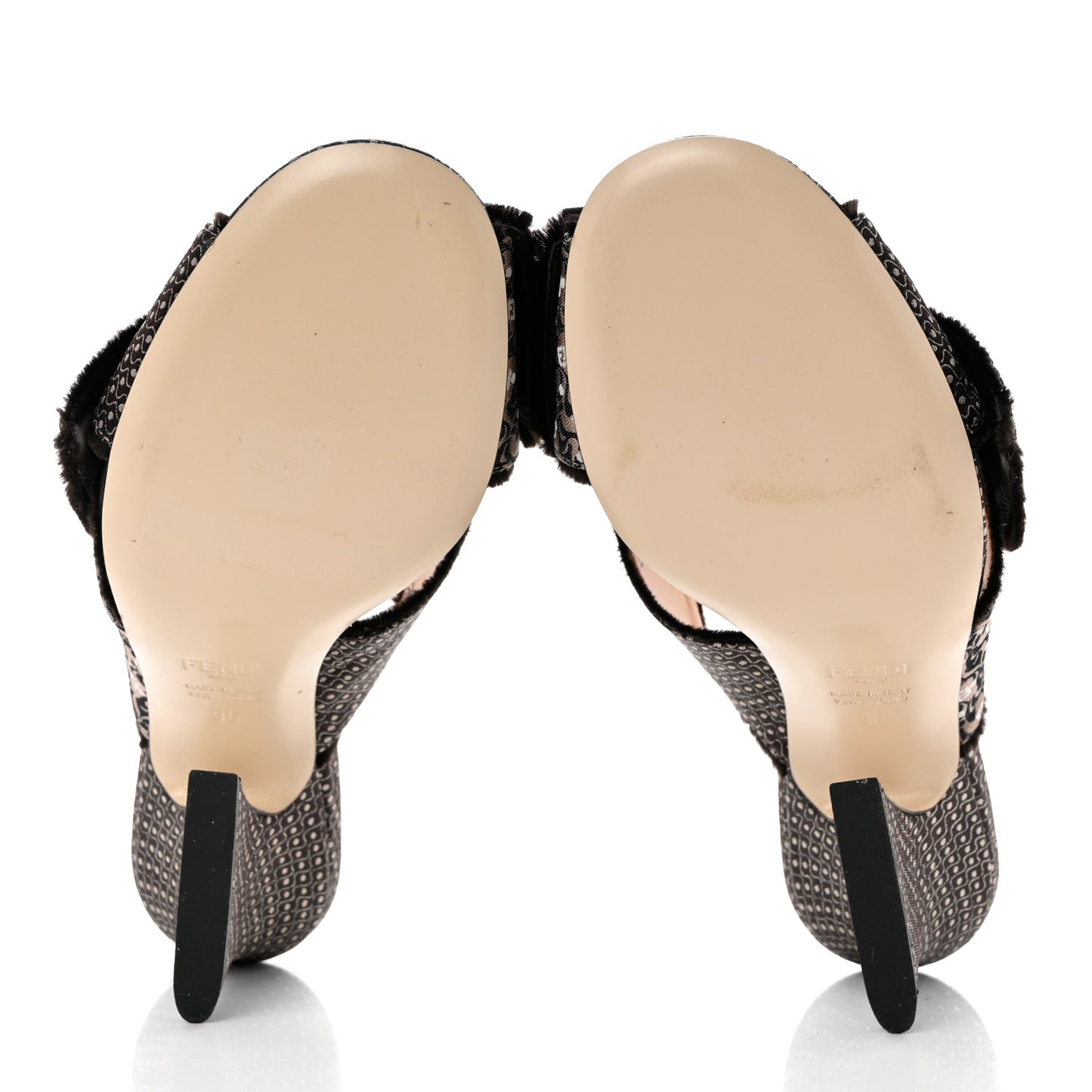 Jacquard FF Fabric Ffreedom Mules 36 Black