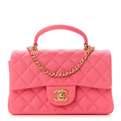 Chanel Caviar Quilted Mini Top Handle Rectangular Flap Pink 1 of 11