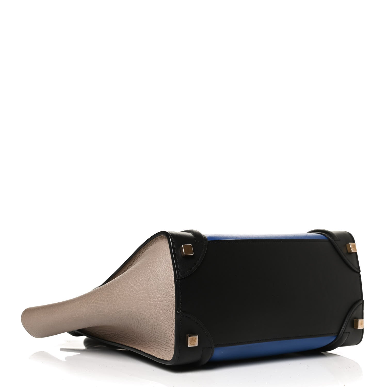 Celine Elephant Calfskin Micro Tri-Color Luggage Indigo 4 of 13