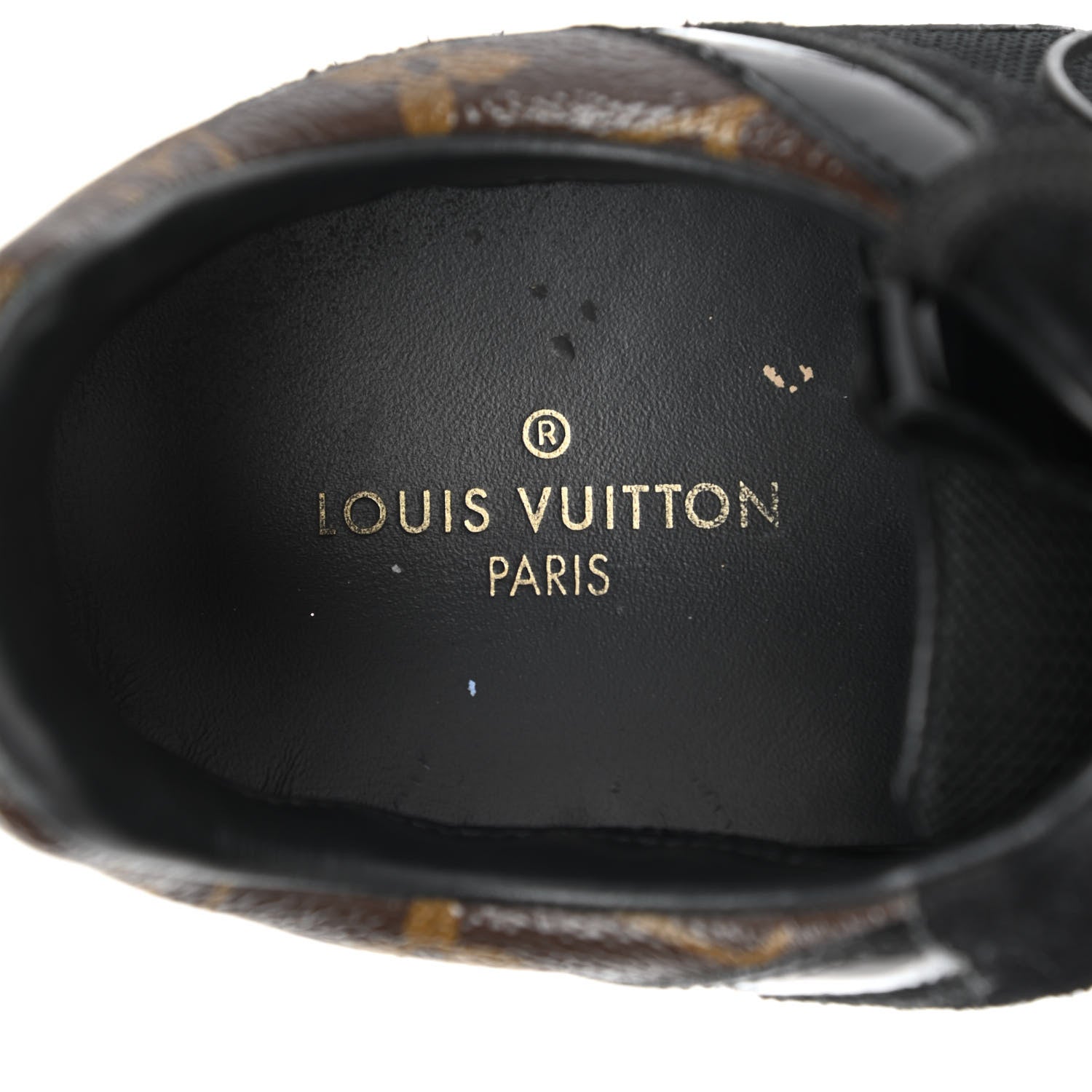 Louis Vuitton Suede Monogram Run Away Sneakers 38 Black 7 of 10