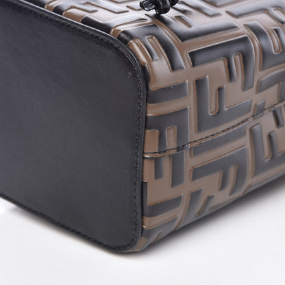 Fendi Vitello Liberty F is Fendi Bi-Color FF 1974 Embossed Mini Mon Tresor Bucket Bag Maya Black 9 of 11