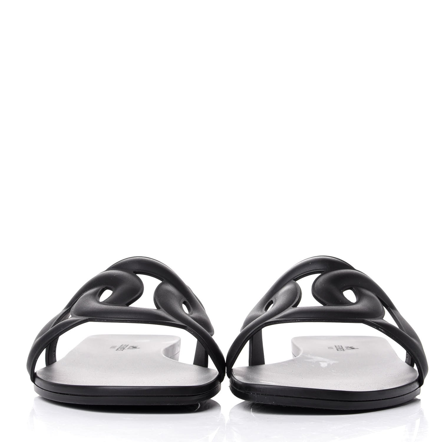 Hermes Rubber Aloha Sandals 39 Black 2 of 9