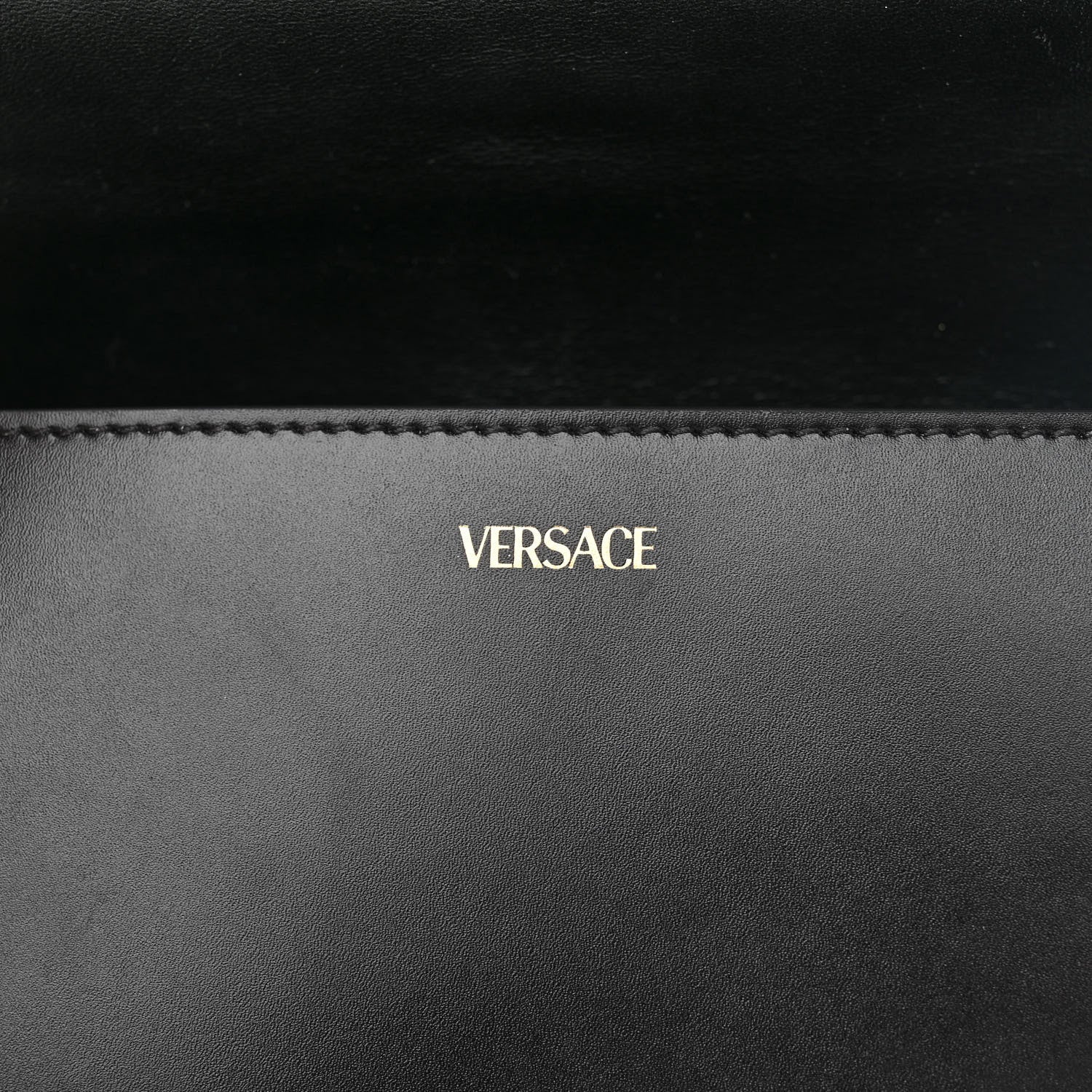 Versace Calfskin Medium Greca Goddess Shoulder Bag Black 6 of 11