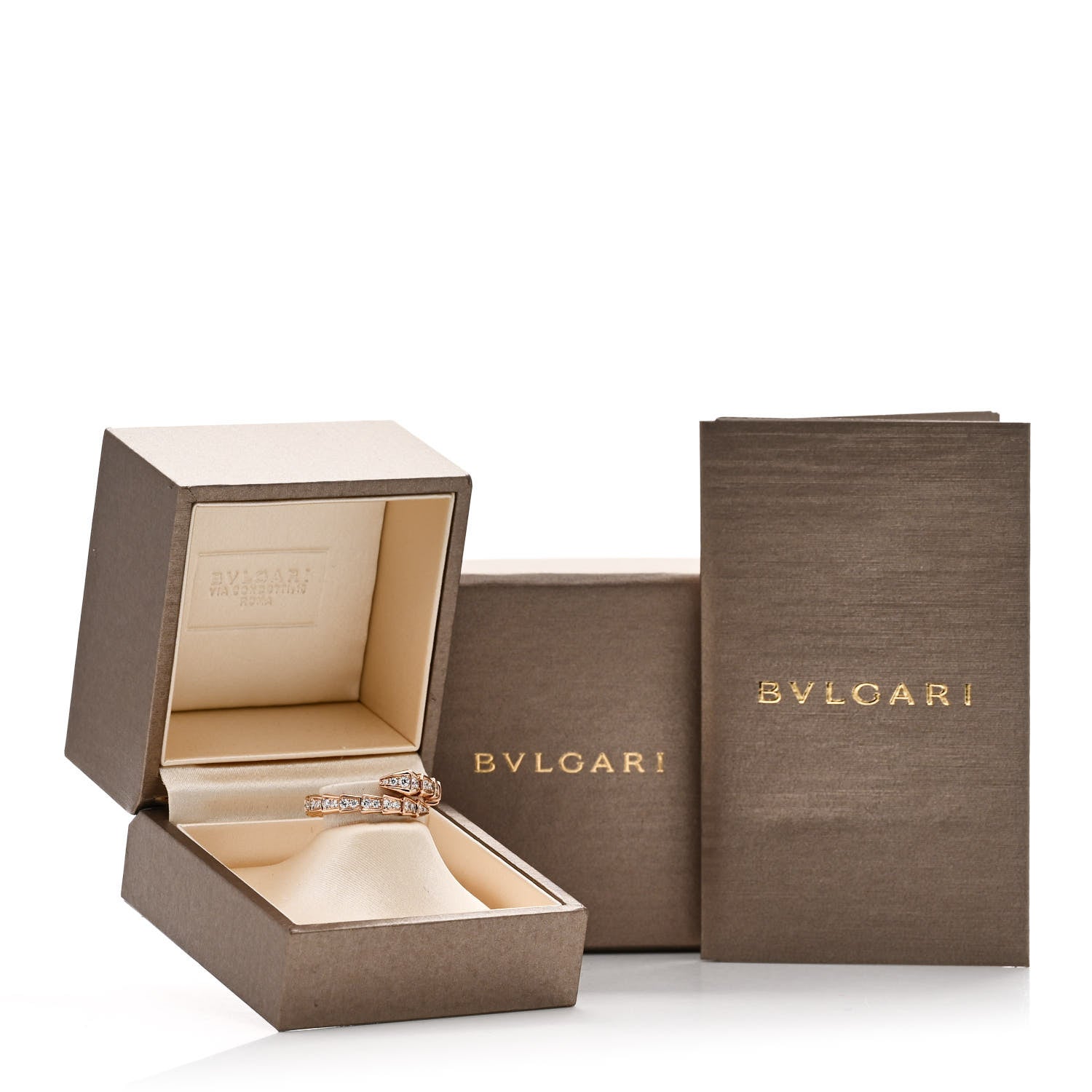 Bulgari 18K Rose Gold Diamond Serpenti Viper Pave Ring XL 5 of 5