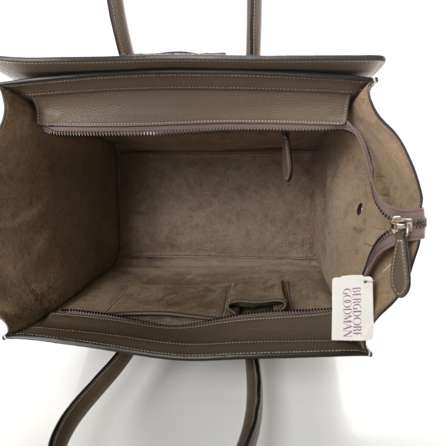 Celine Drummed Calfskin Mini Luggage Souris 5 of 9