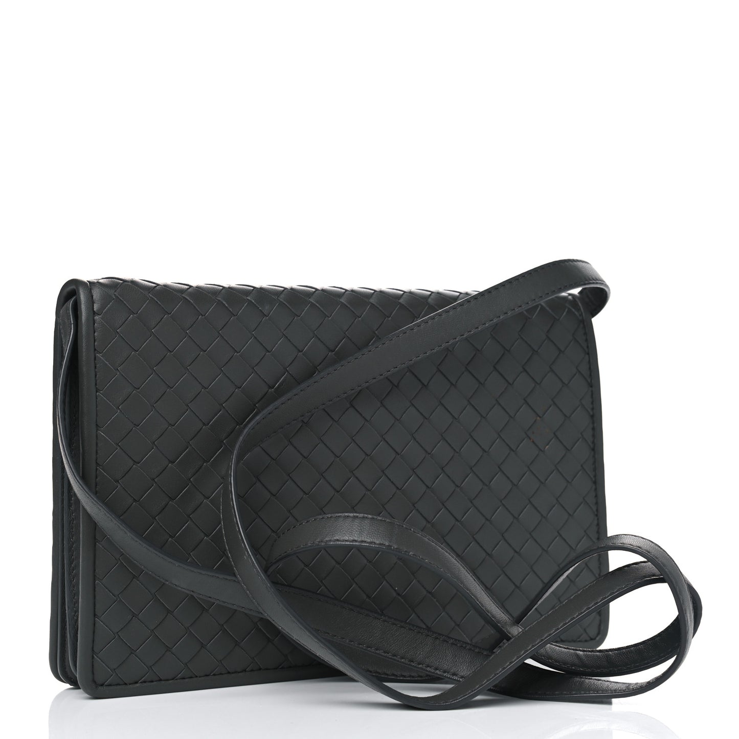 Nappa Intrecciato Flap Crossbody Grey