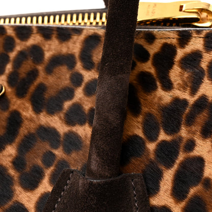Prada Cavallino Leopard Print Twin Pocket Tote Miele Moro 12 of 13