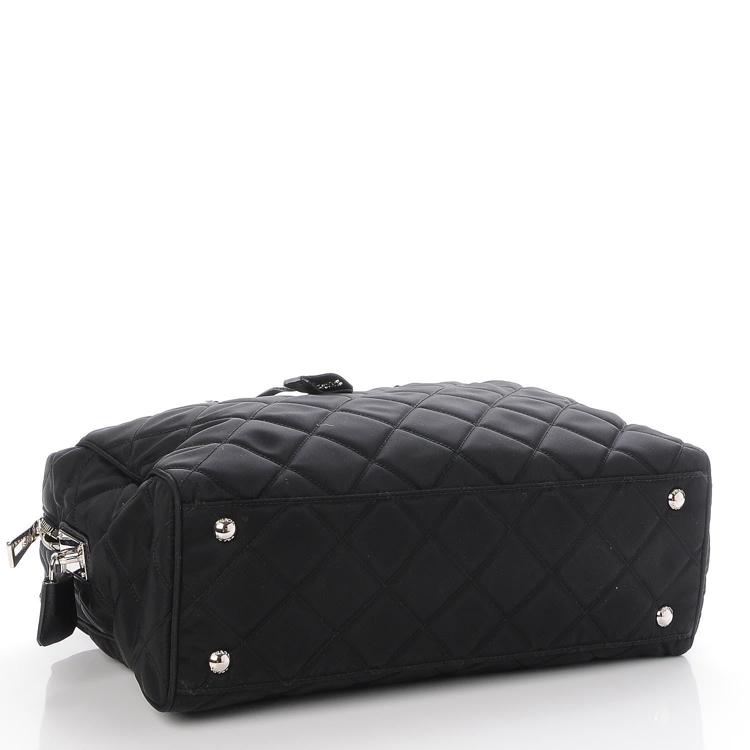 Prada Nylon Tessuto Impuntu Quilted Medium Shoulder Bag Black 4 of 7