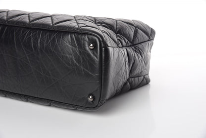 Chanel Aged Calfskin Quilted Tweed Portobello Tote Black 25 of 35