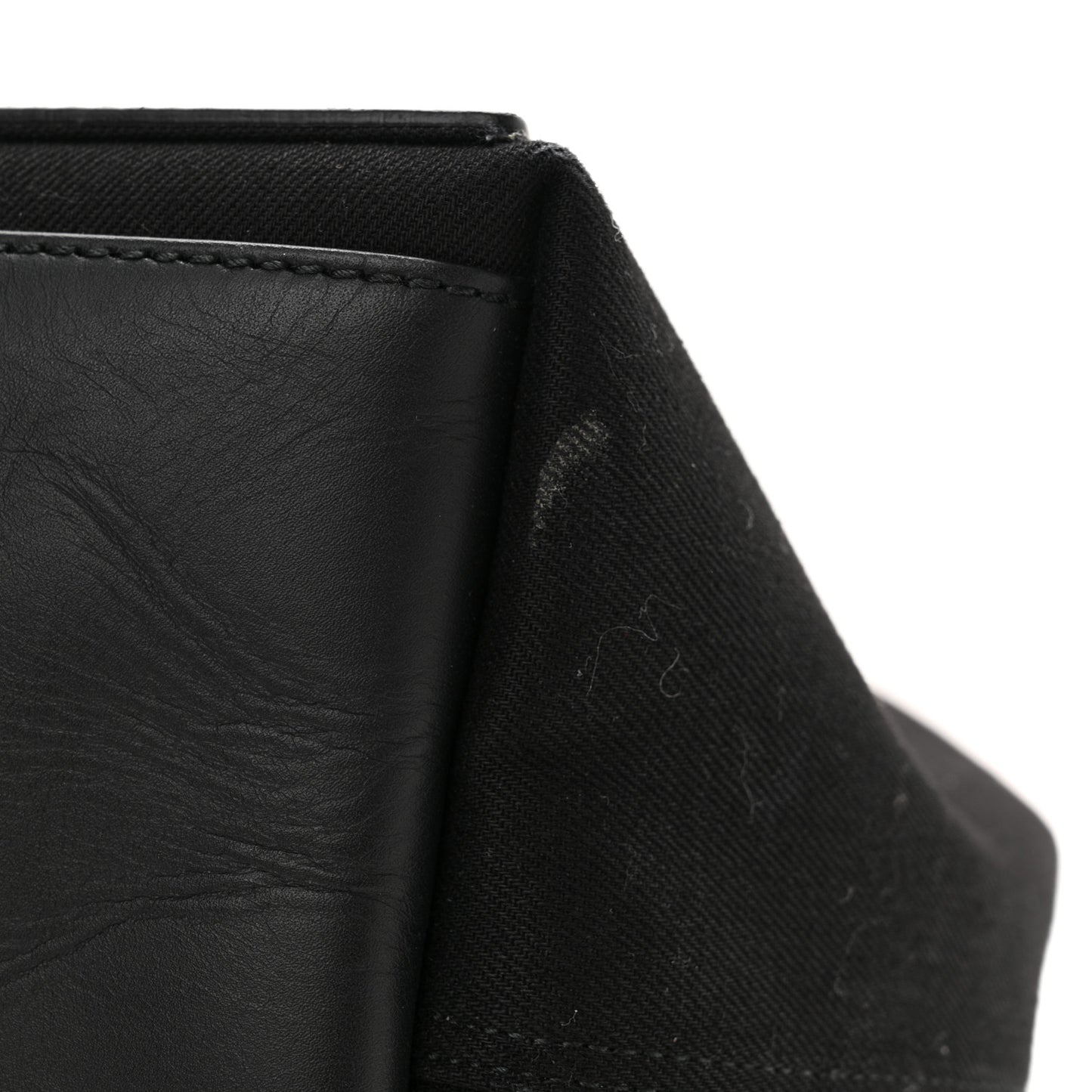 Cotton Canvas Calfskin M Navy Cabas Black White