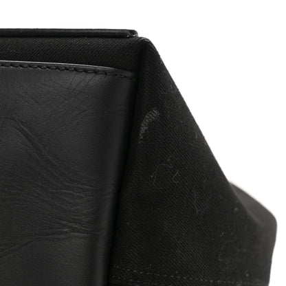 Balenciaga Cotton Canvas Calfskin M Navy Cabas Black White 14 of 16