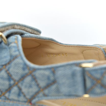 Chanel Denim Quilted Dad Sandals 38 Blue 8 of 13