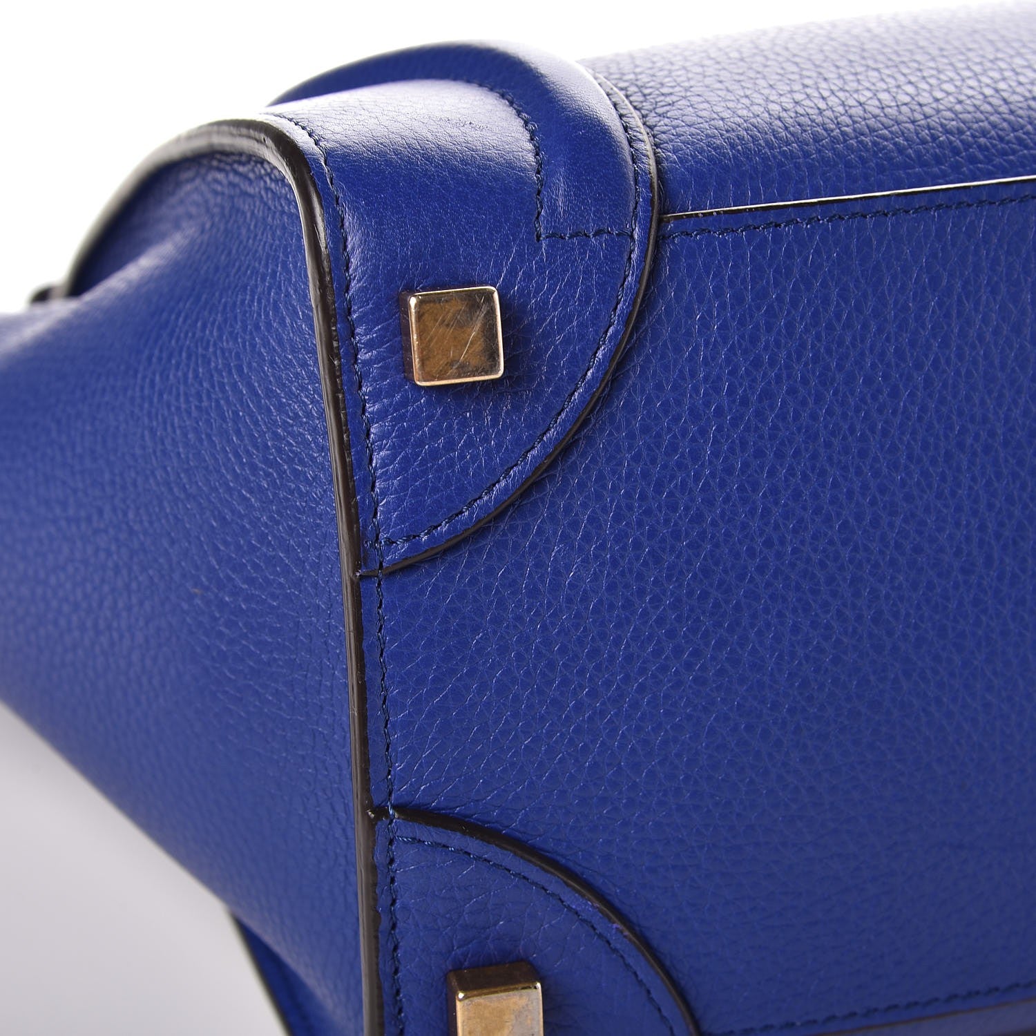 Celine Drummed Calfskin Micro Luggage Indigo 11 of 13