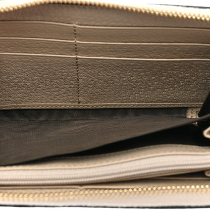 Gucci GG Supreme Monogram Textured Dollar Calfskin Web Ophidia Zip Around Wallet Beige Mystic White Oatmeal 8 of 11