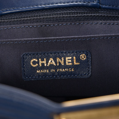 Chanel Calfskin Quilted Large Boy Tote Navy 6 of 8
