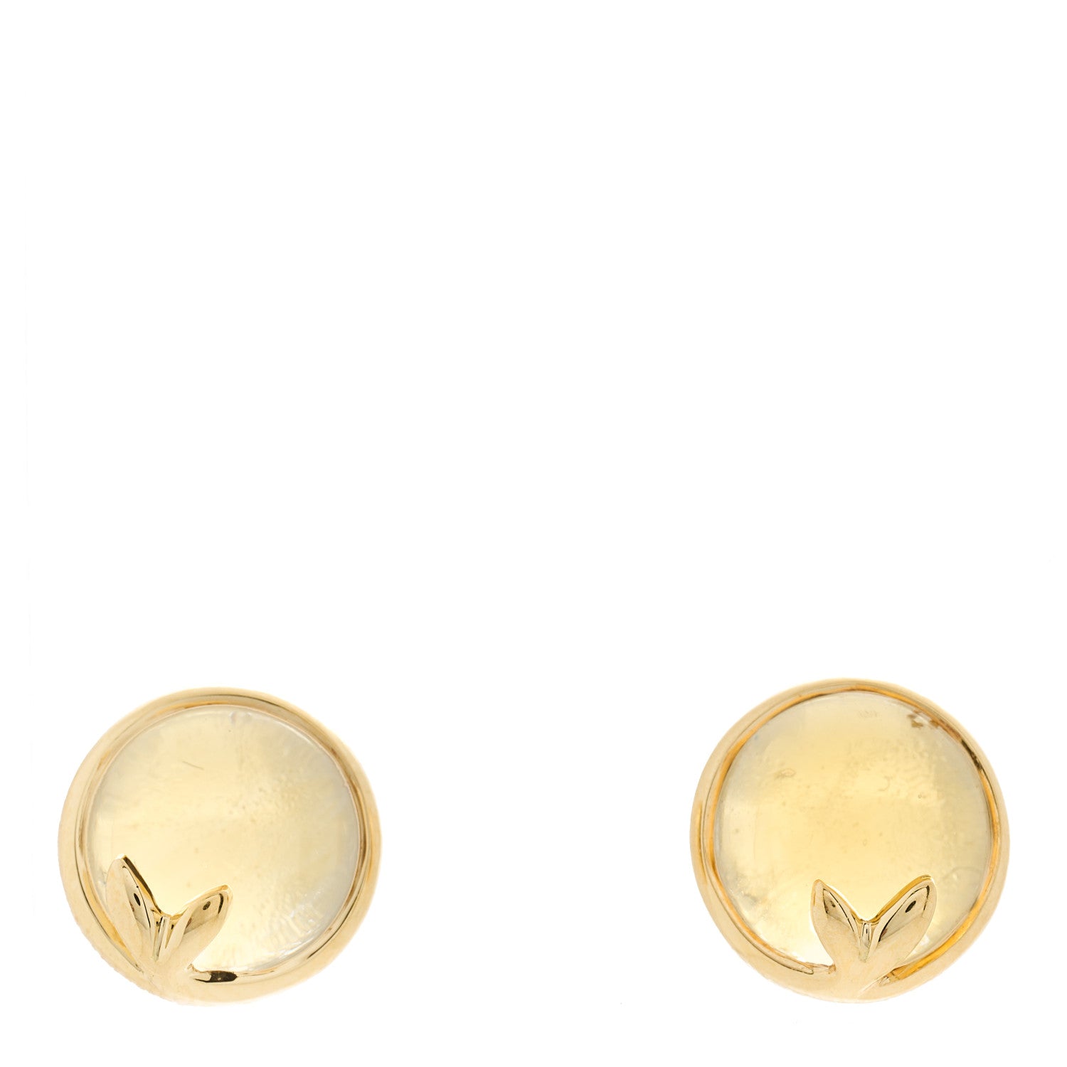 Tiffany 18K Yellow Gold Citrine Paloma Picasso Olive Leaf Earrings 1 of 4