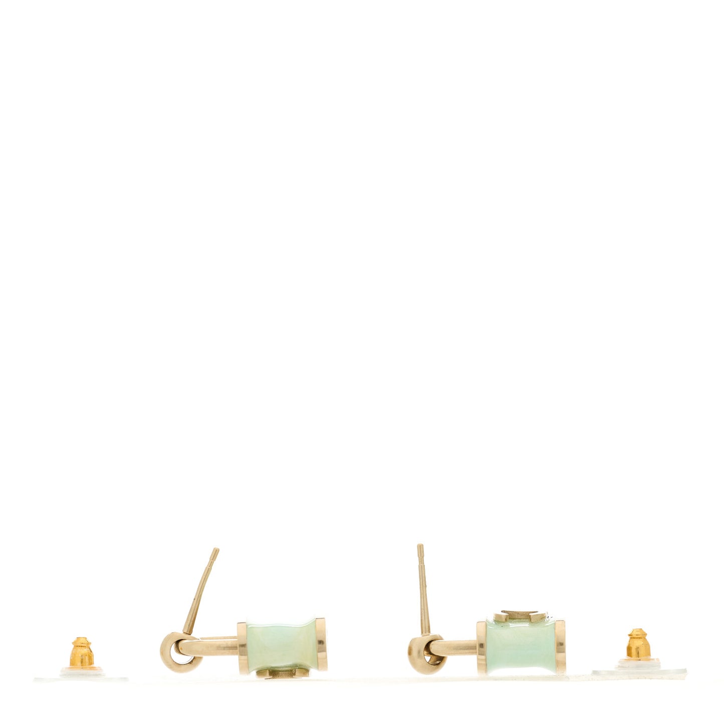 Resin Glitter Padlock CC Hoop Earrings Blue Gold