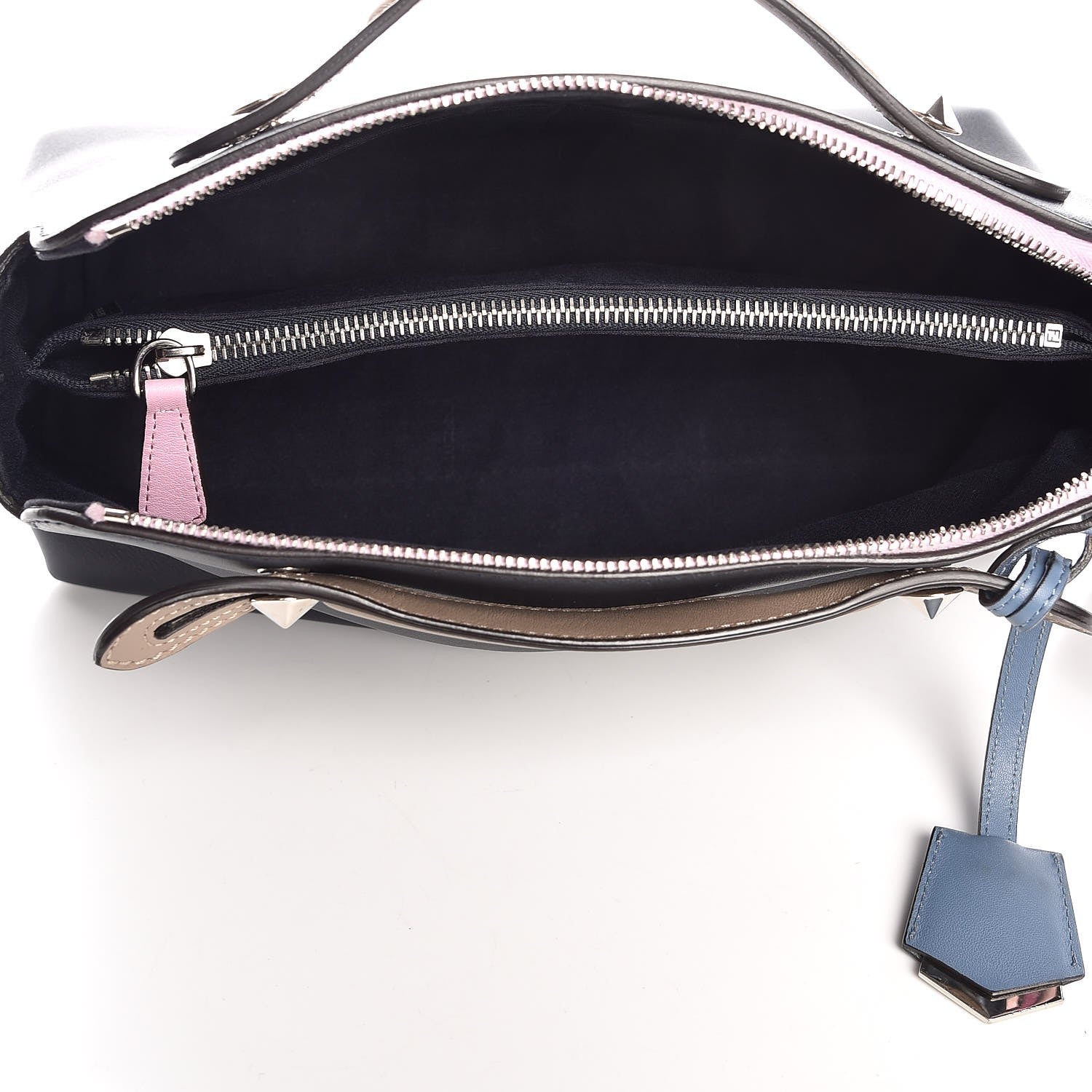 Fendi Vitello Dolce 4 Color Medium By The Way Boston Bag Carbone Tempesta Multicolor 5 of 7