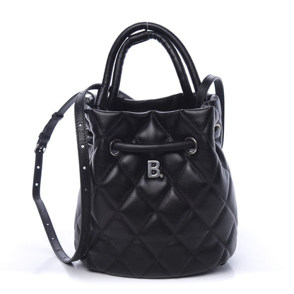 Balenciaga Nappa Calfskin Quilted Touch B Bucket Bag Black 1 of 9