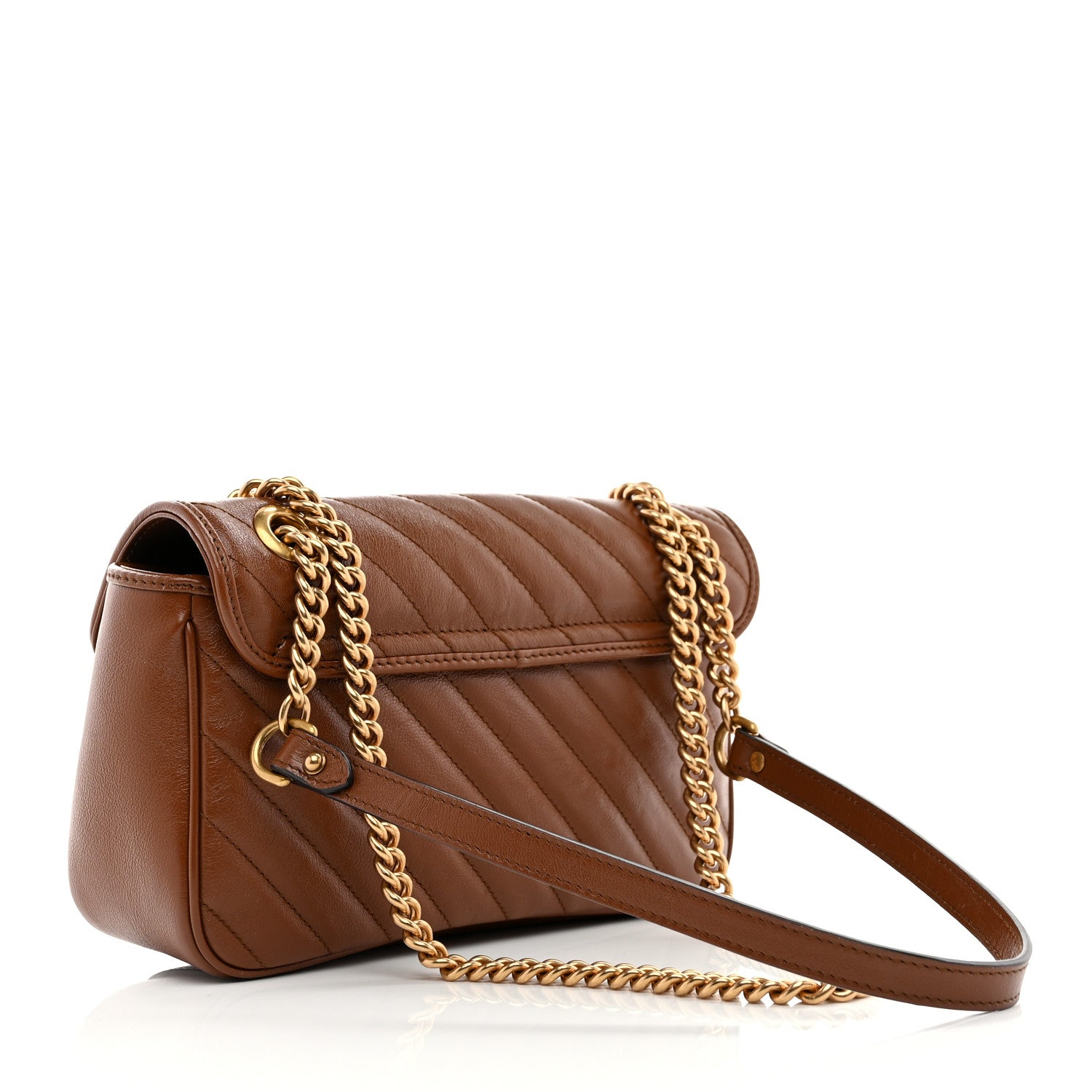 Gucci Azalea Calfskin Matelasse Diagonal Small GG Marmont Shoulder Bag Cuir 3 of 10