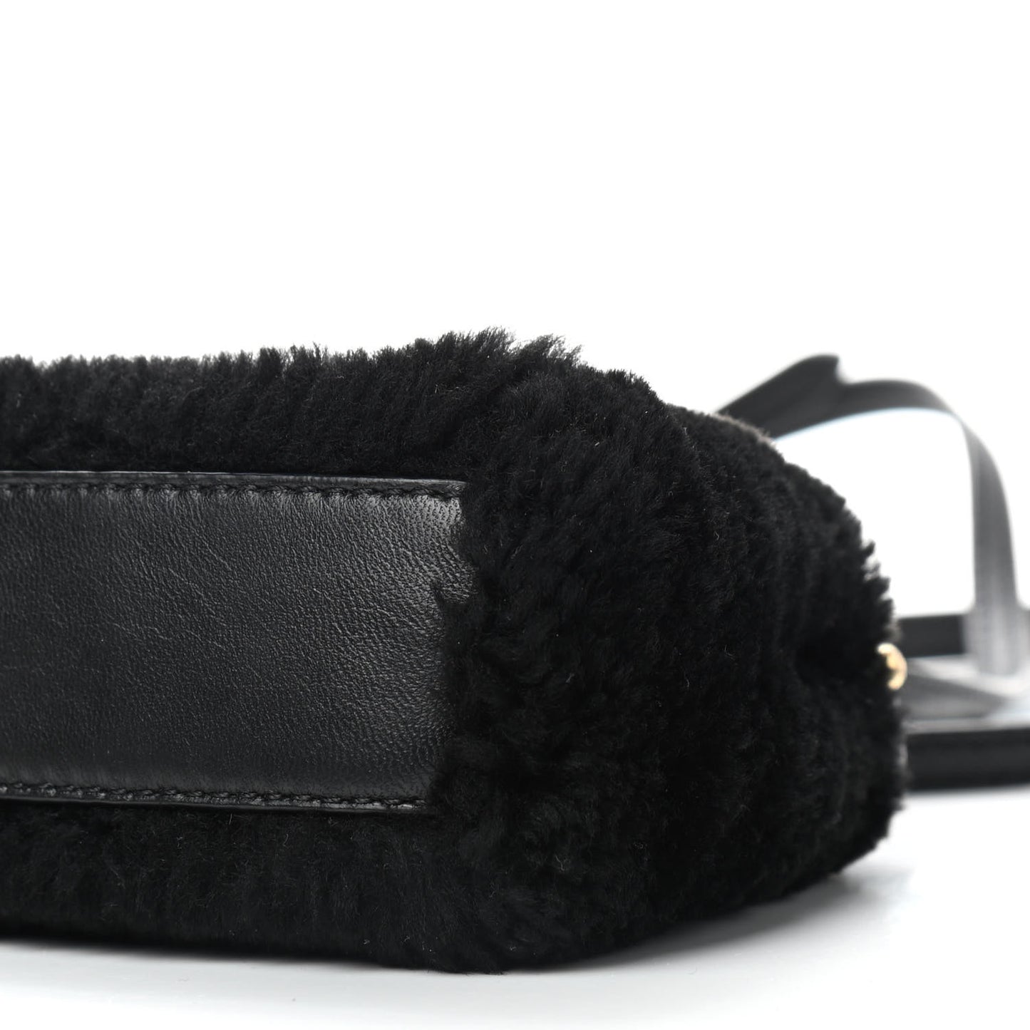 Shearling Shiny Nappa Micro Peekaboo Iconic Satchel Black