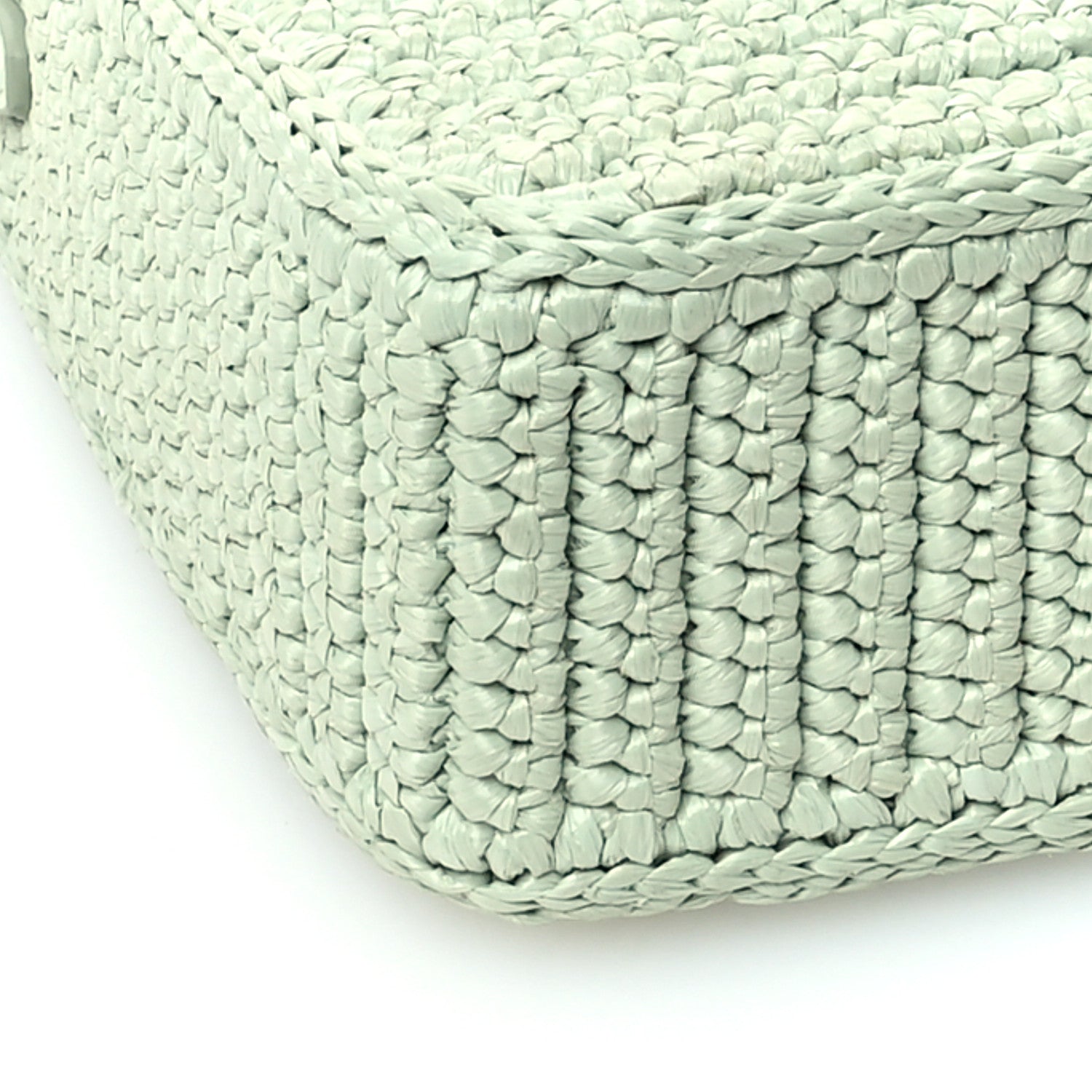 Prada Yarn Raffia Effect Crochet Re-Edition 2005 Shoulder Bag Acqua 11 of 13