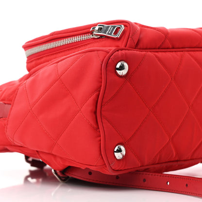 Prada Nylon Tessuto Impuntu Quilted Backpack Rosso 10 of 11