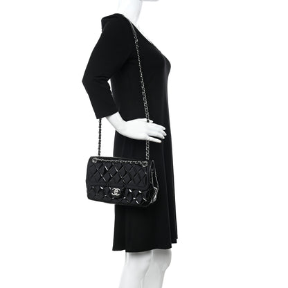Chanel Patent Quilted Large Coco Shine Flap Black 2 of 13