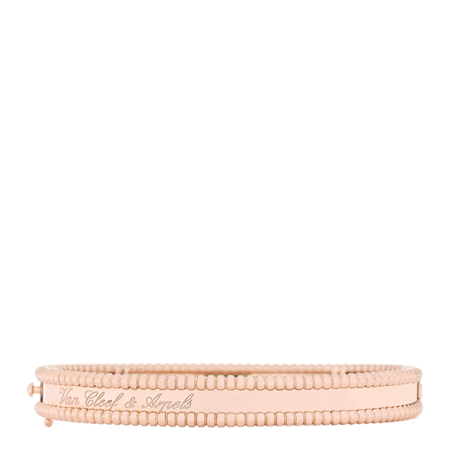 Van Cleef & Arpels 18K Rose Gold Perlee Signature Bangle Bracelet M 1 of 6