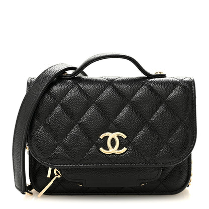 Chanel Caviar Quilted Business Affinity Clutch With Chain Black 1 of 13