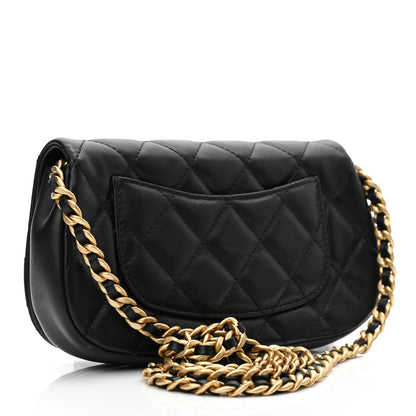 Chanel Calfskin Quilted Coco Mail Clutch With Chain Black 3 of 12