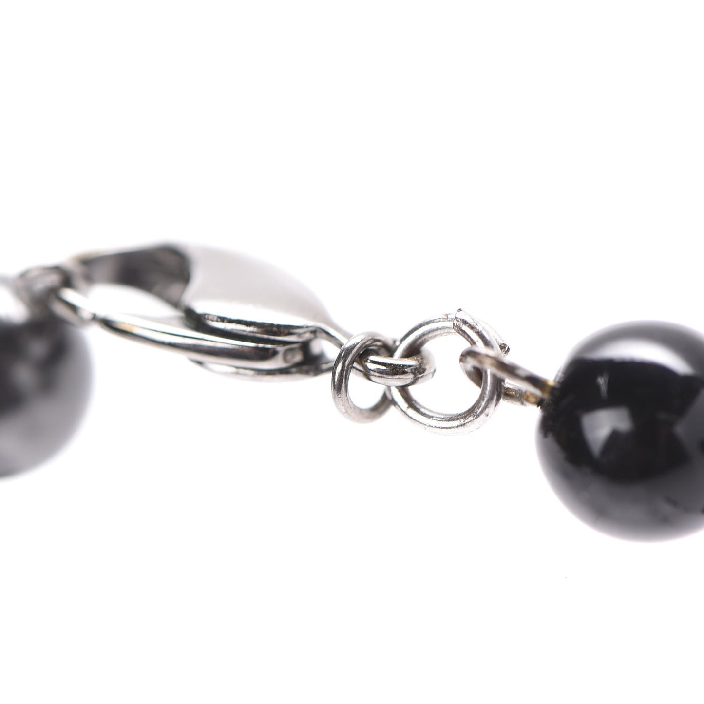 Ruthenium Pearl Beaded CC Long Necklace Black
