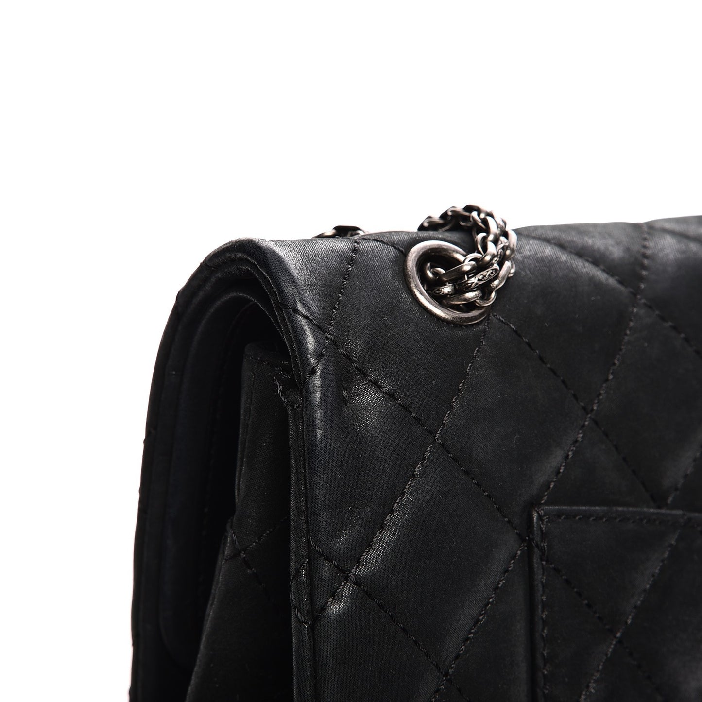 Iridescent Calfskin Quilted 2.55 Reissue 227 Flap Black