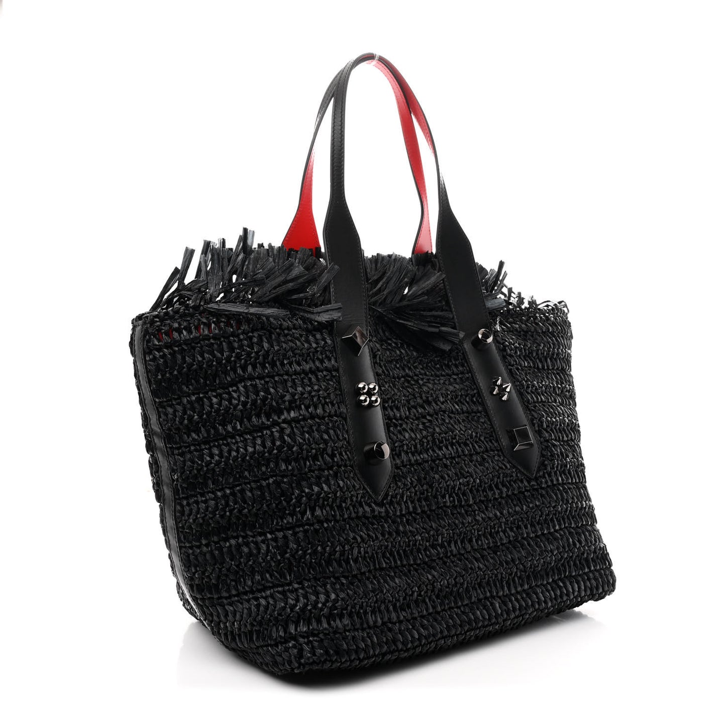 Raffia Medium Frangibus Starlight Tote Black