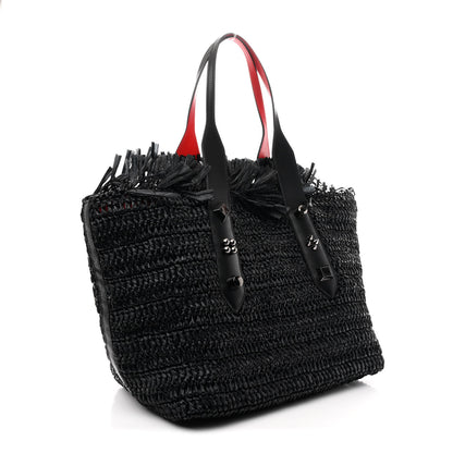Christian Louboutin Raffia Medium Frangibus Starlight Tote Black 3 of 12