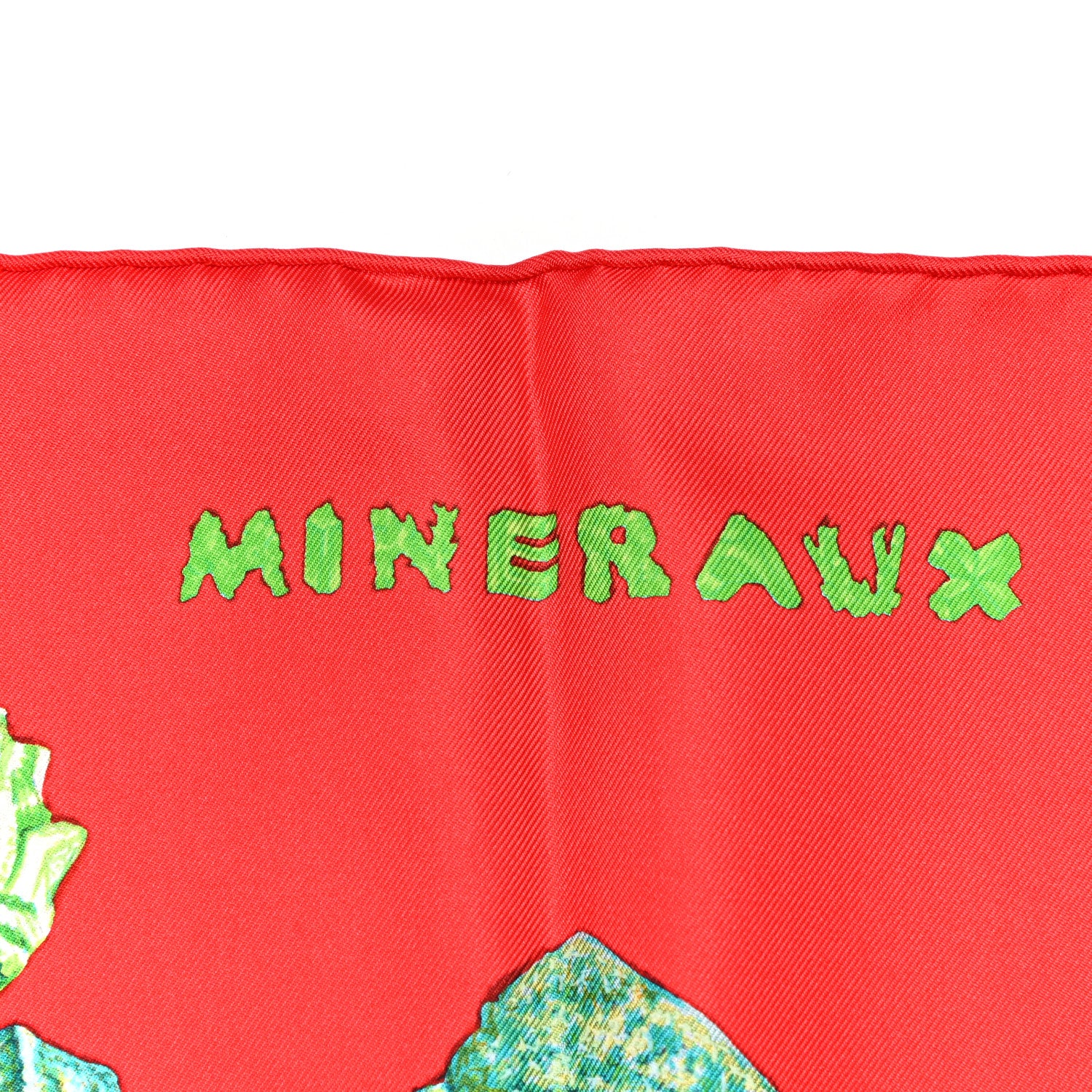Hermes Silk Mineraux Scarf 90 Rouge Bleu Vert 5 of 5