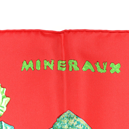 Hermes Silk Mineraux Scarf 90 Rouge Bleu Vert 5 of 5
