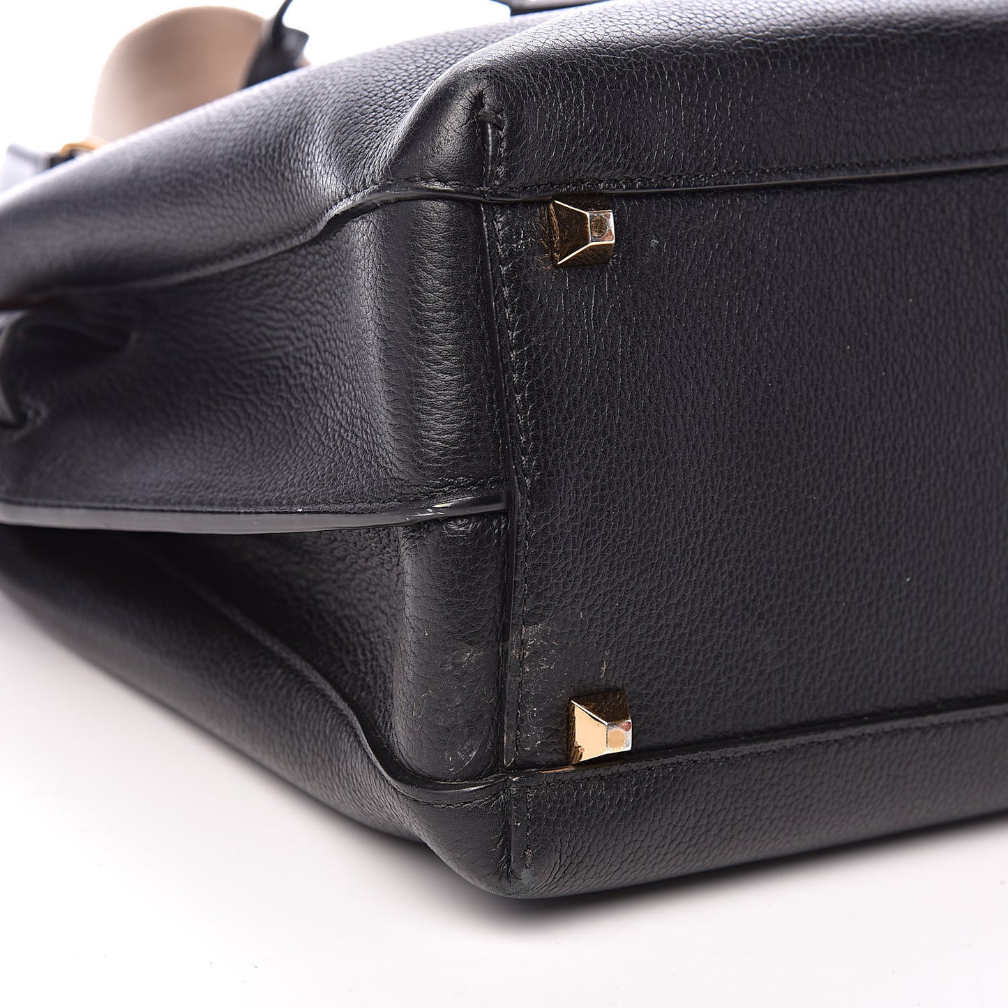 Grained Calfskin Medium Milla Tote Black