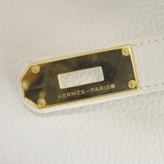 Hermes Taurillon Clemence JPG Shoulder Birkin II 42 White 9 of 10