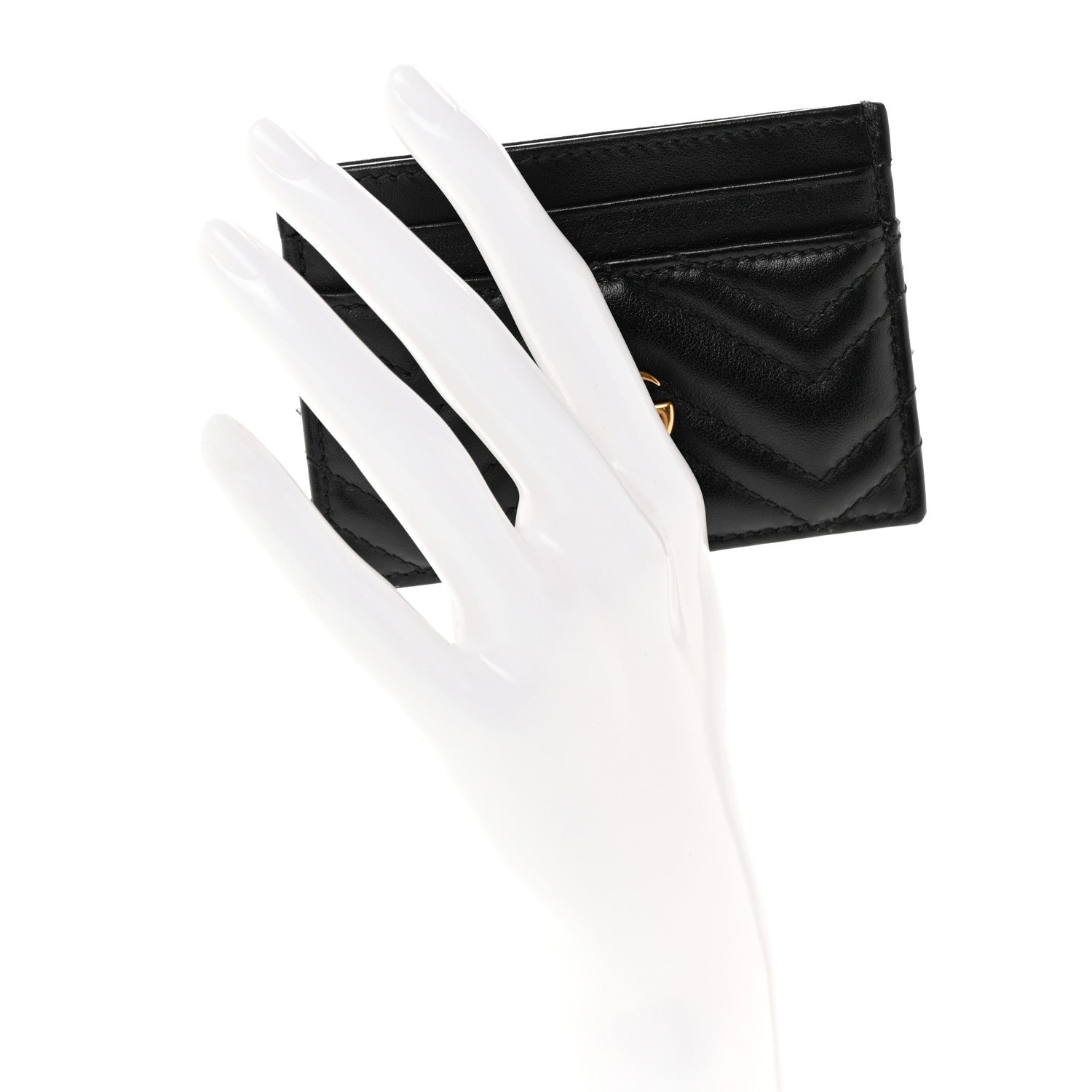 Gucci Calfskin Matelasse GG Marmont Card Holder Black 2 of 6