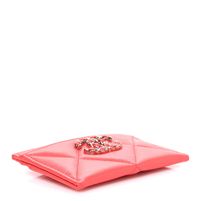 Chanel Lambskin Quilted Chanel 19 Card Holder Coral 4 of 9