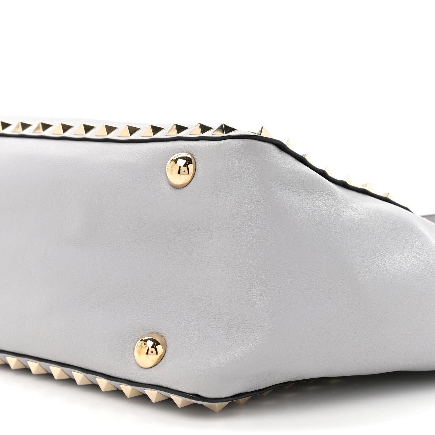 Vitello Small Rockstud Tote Grey
