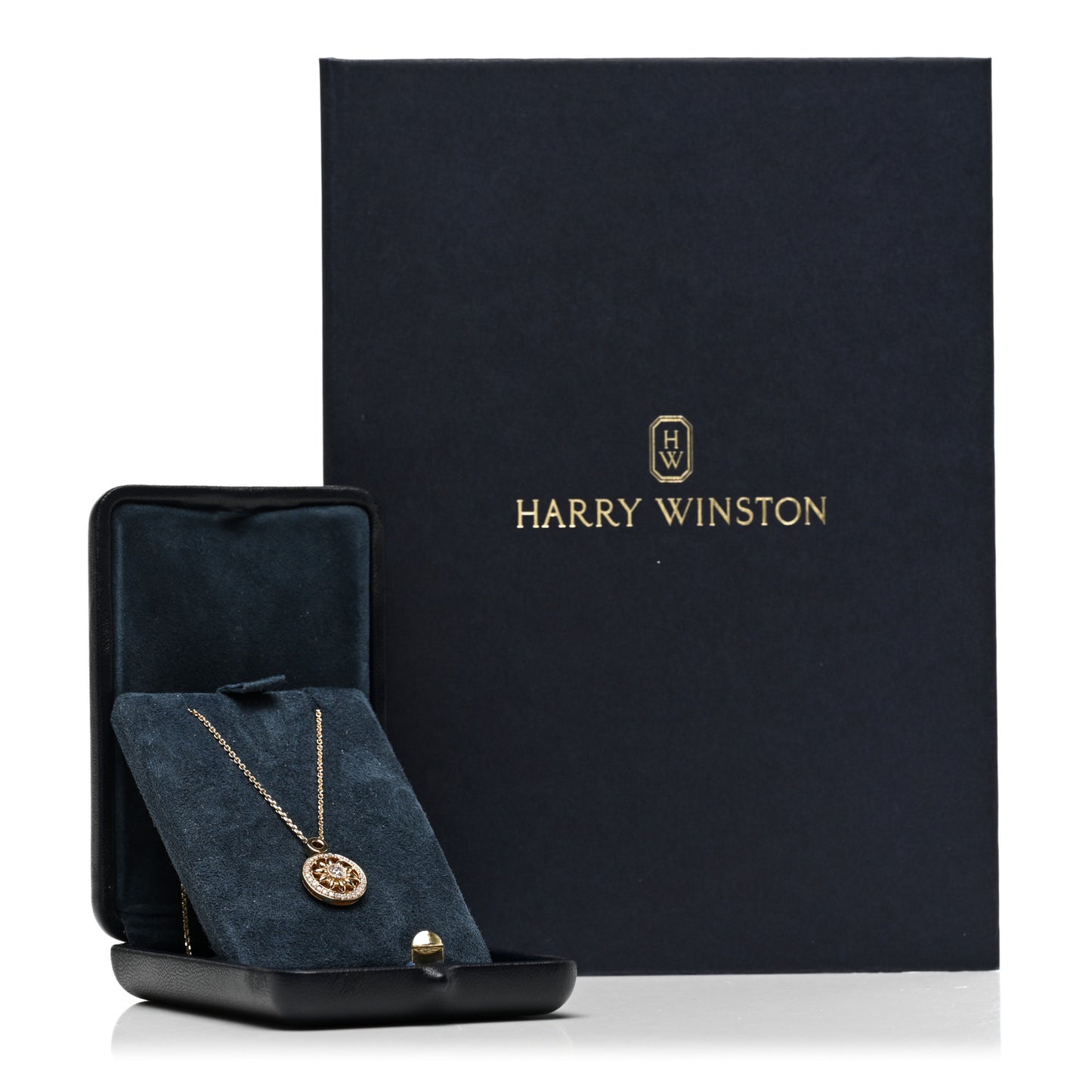 18K Yellow Gold Diamond Winston Gates Pendant Necklace