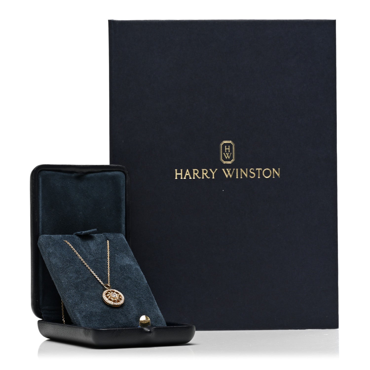 Harry Winston 18K Yellow Gold Diamond Winston Gates Pendant Necklace 6 of 6