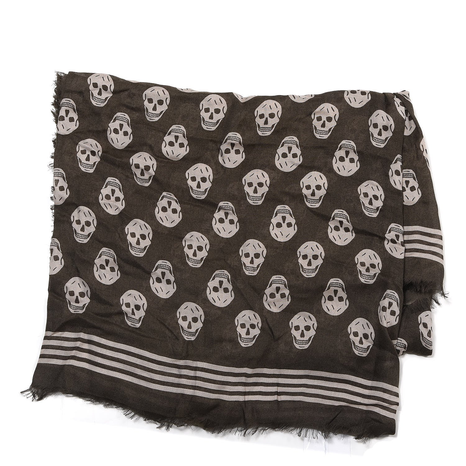 Alexander McQueen Modal Silk Skull Scarf Black White 2 of 3
