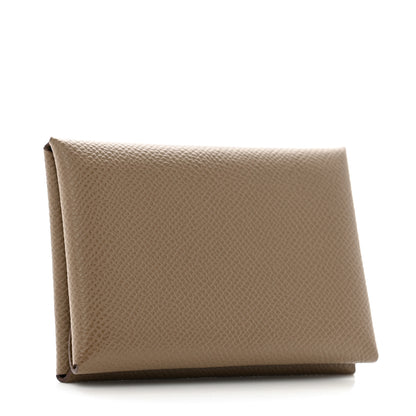 Hermes Epsom Calvi Duo Card Case Etoupe 3 of 7
